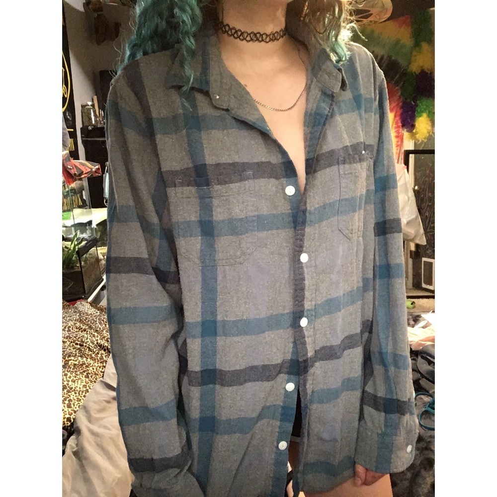 Blue and grey flannel